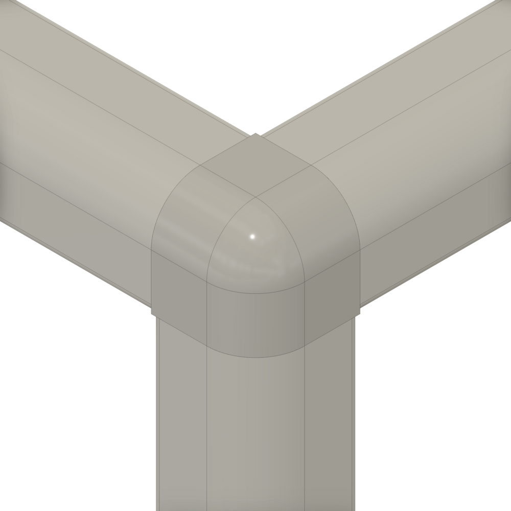 40-032-0 MODULAR SOLUTIONS ANGLE CONNECTOR<BR>32MM X 32MM JOINT FOR CONNECTING ROUND CORNER PROFILE 90DEG